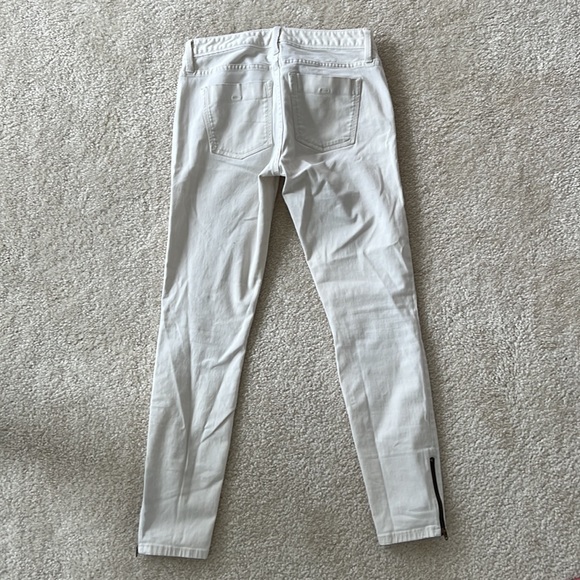 Banana Republic Ivory Skinny Jeans with Side Ankle Zip - Picture 4 of 4
